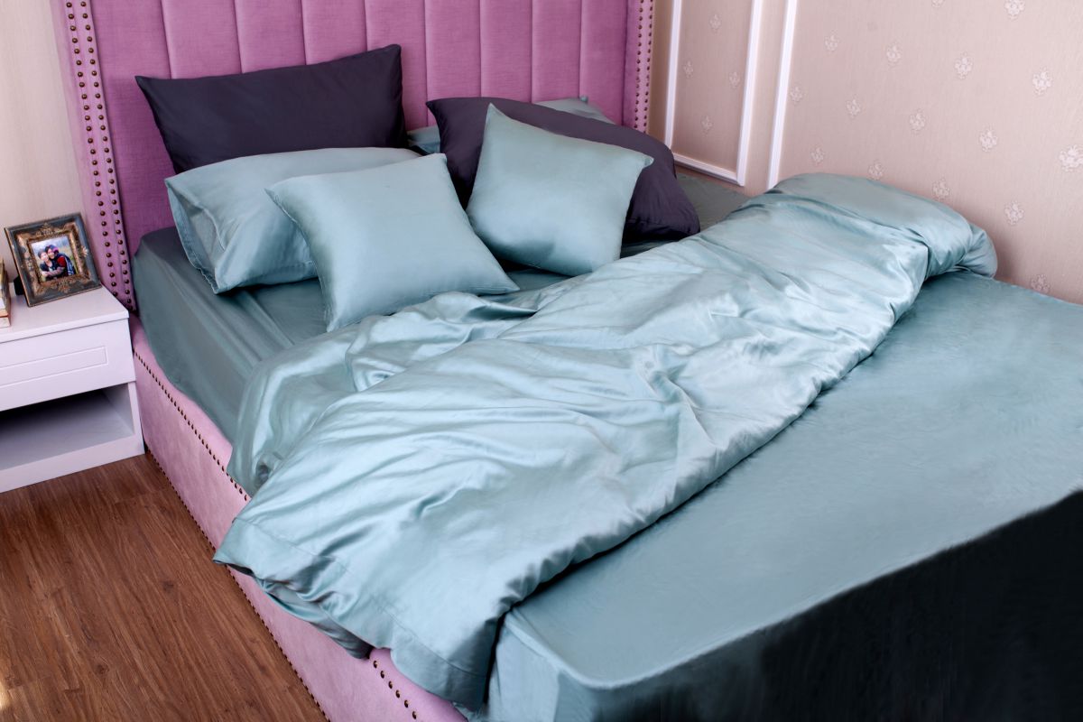 Set vỏ chăn ga gối trơn 06 - xanh ngọc / xanh ngọc